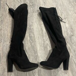 Size 9 Black Velvet Knee High Boots